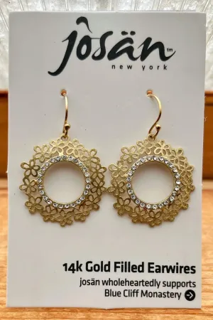 Floral & crystal earrings