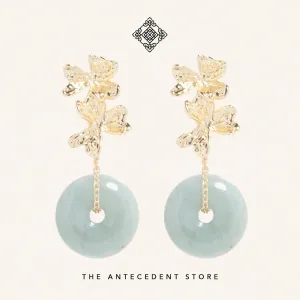 Floral Jade Donut Earrings
