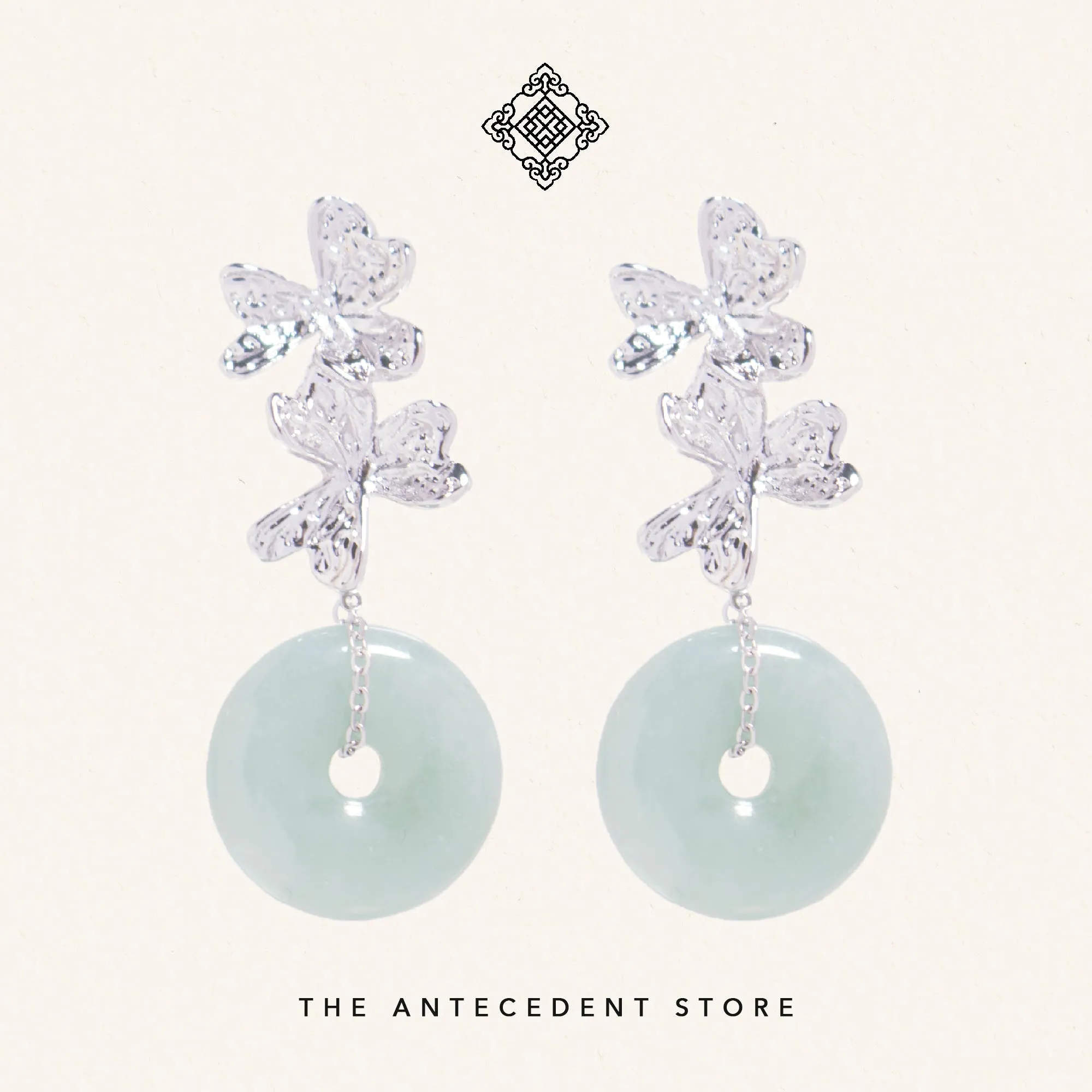 Floral Jade Donut Earrings