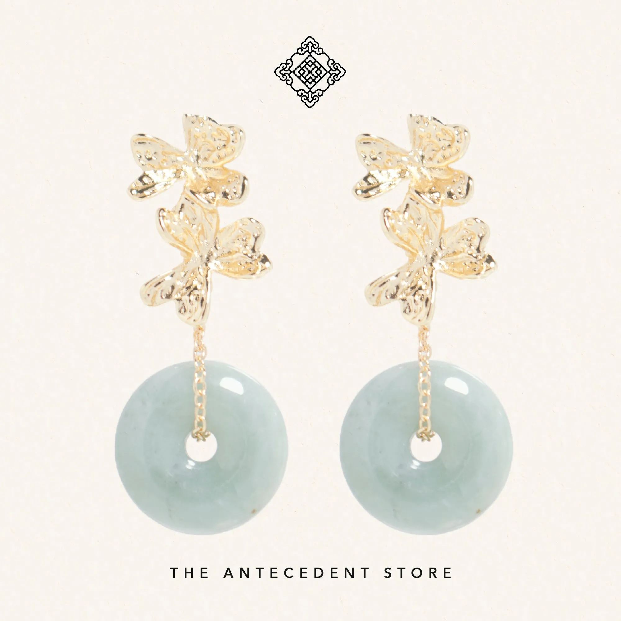 Floral Jade Donut Earrings