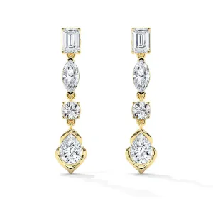 Four-Shape Diamond Drop Earrings