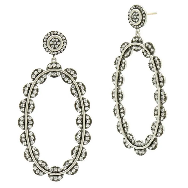 Freida Rothman Platinum Rhodium Plated Sterling Silver Earrings - PRZE020312B-14K