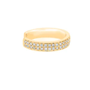 Full Double Row Diamond & Gold Ear Cuff