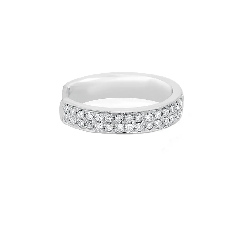 Full Double Row Diamond & Gold Ear Cuff