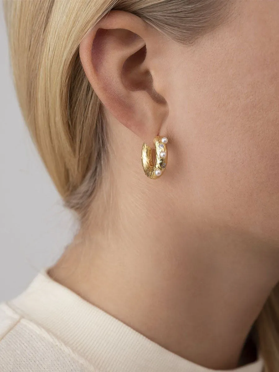 Gem In A Hoop Earrings