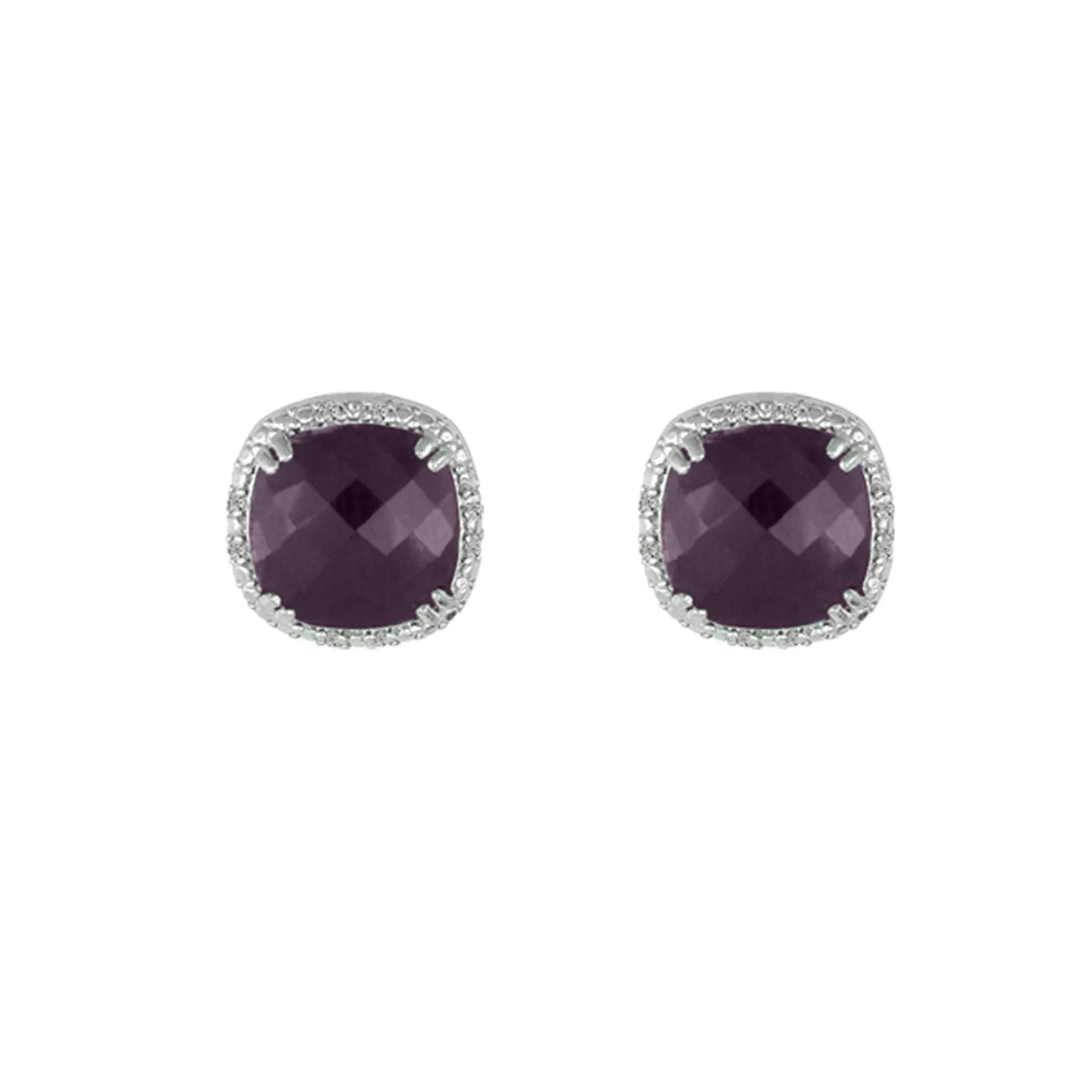 Genuine Ruby and Diamond Accent Stud Earrings