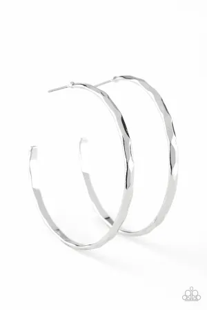 Geo Edge Silver Paparazzi Earrings