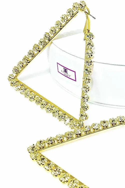 Geometric Drop Hoop Earrings in Silver and Gold - High-Quality Zinc Alloy, Grade 5 Quality, Special Occasion and Casual Style