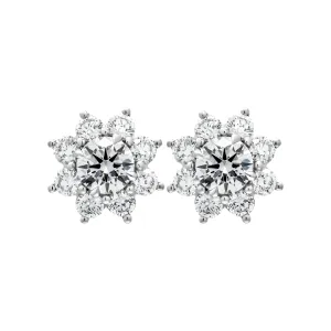 GIA Certified Diamond Flower Cluster Earrings