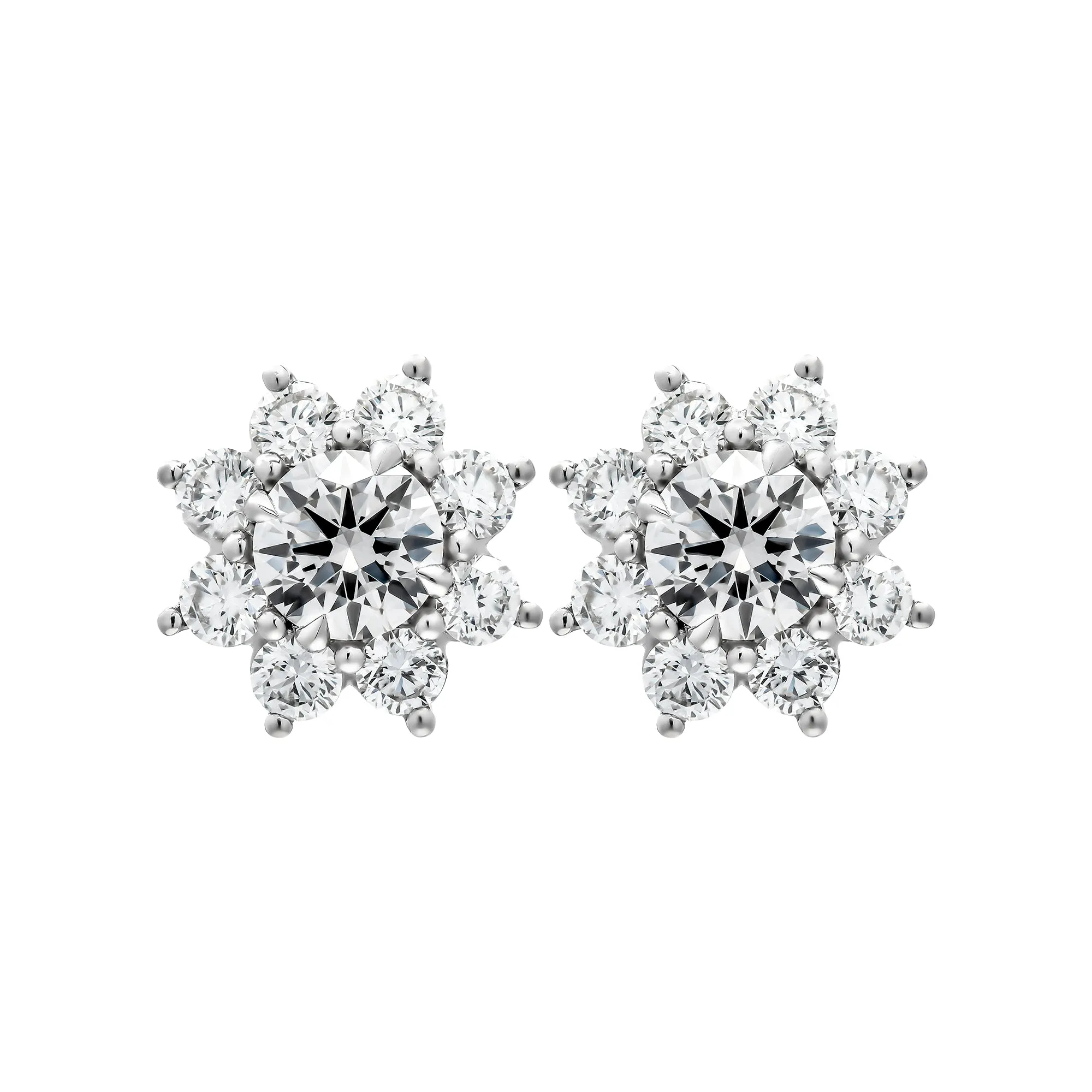 GIA Certified Diamond Flower Cluster Earrings