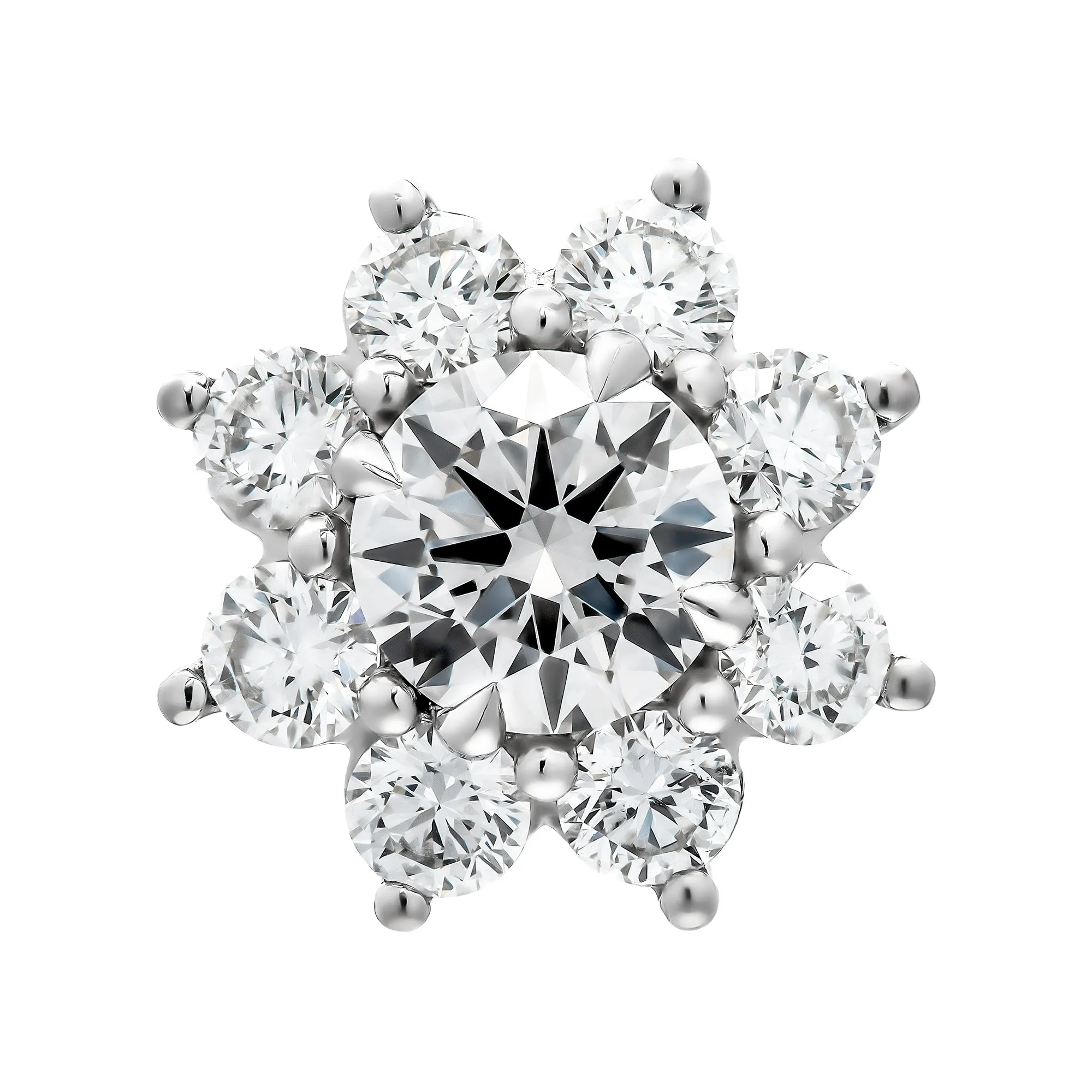 GIA Certified Diamond Flower Cluster Earrings