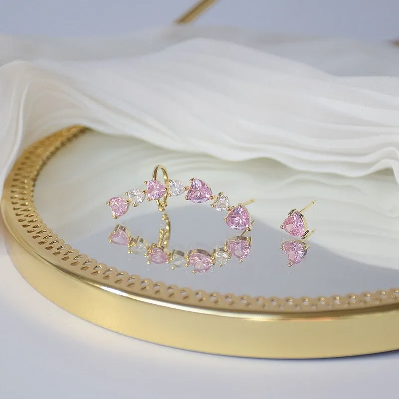 Glittering Hearts Ear Cuff
