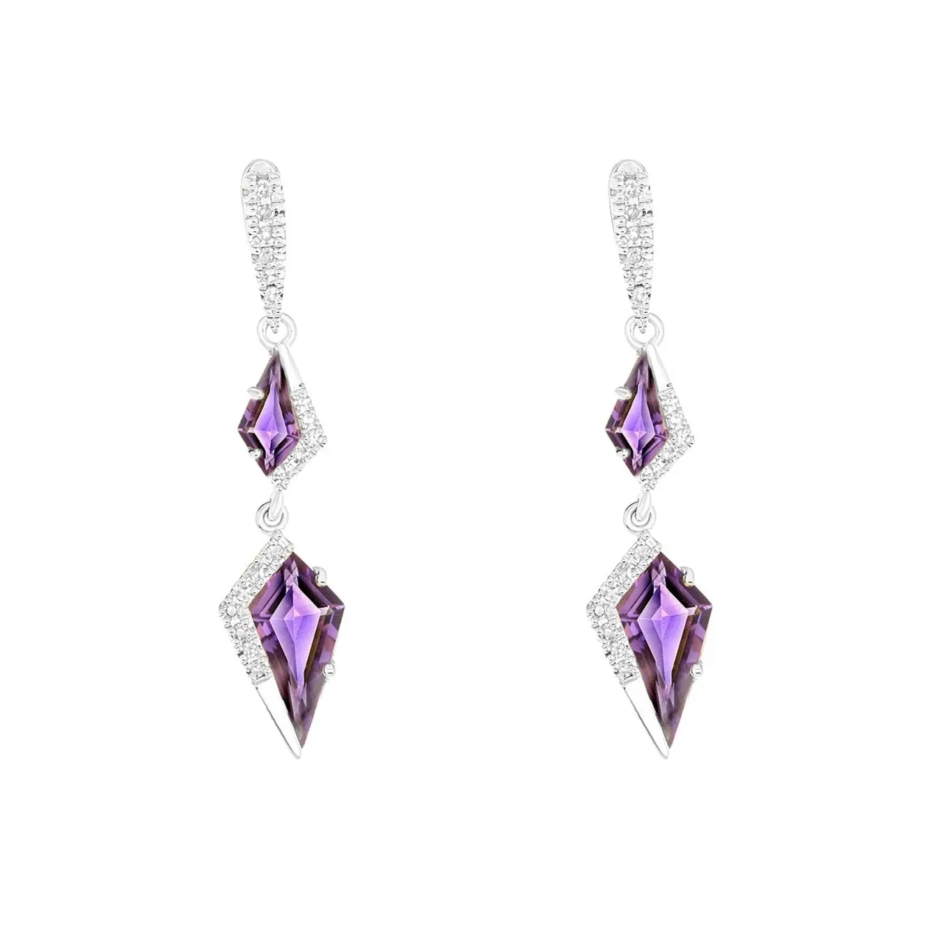 Glorious Amethyst and Diamond Earrings