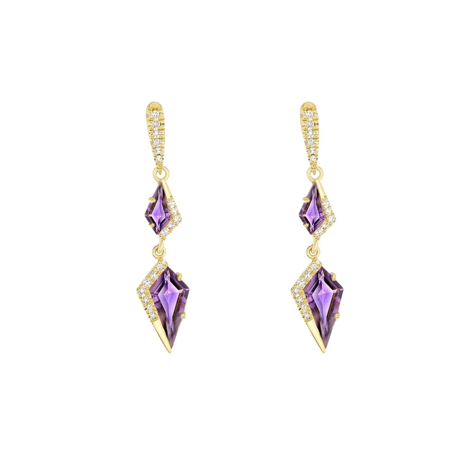 Glorious Amethyst and Diamond Earrings