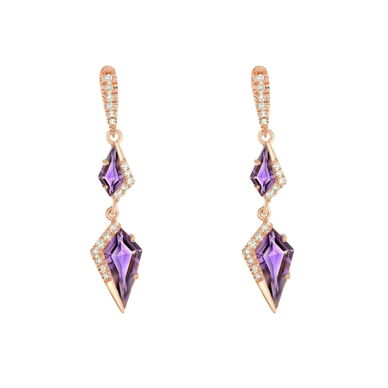 Glorious Amethyst and Diamond Earrings