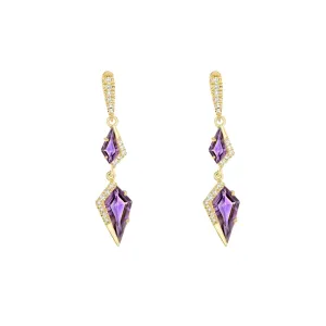 Glorious Amethyst and Diamond Earrings