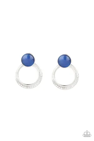 Glow Roll Blue Paparazzi Earrings
