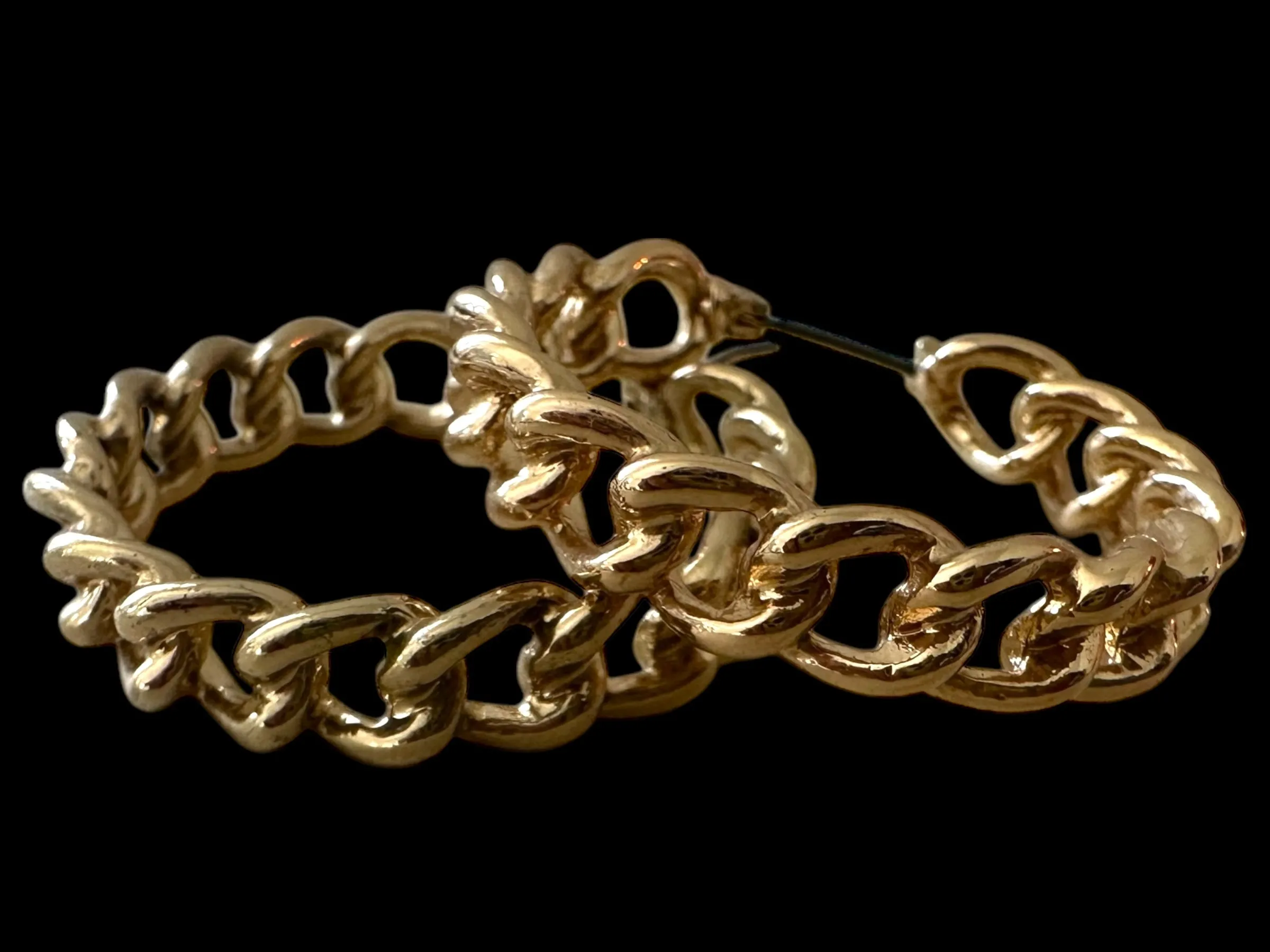 Gold Chain Hoop Earrings