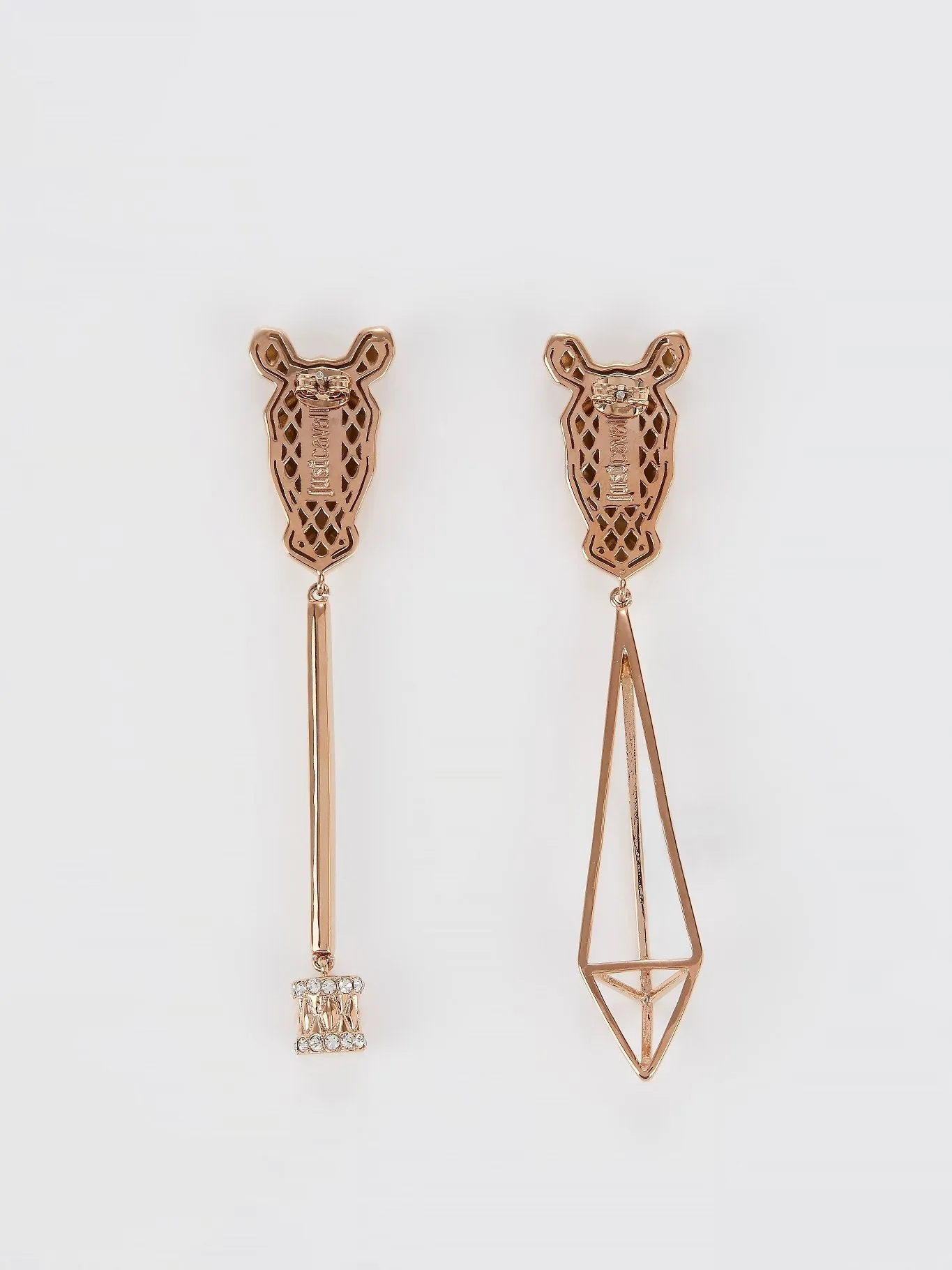 Gold Crystal Studded Cavalli Earrings