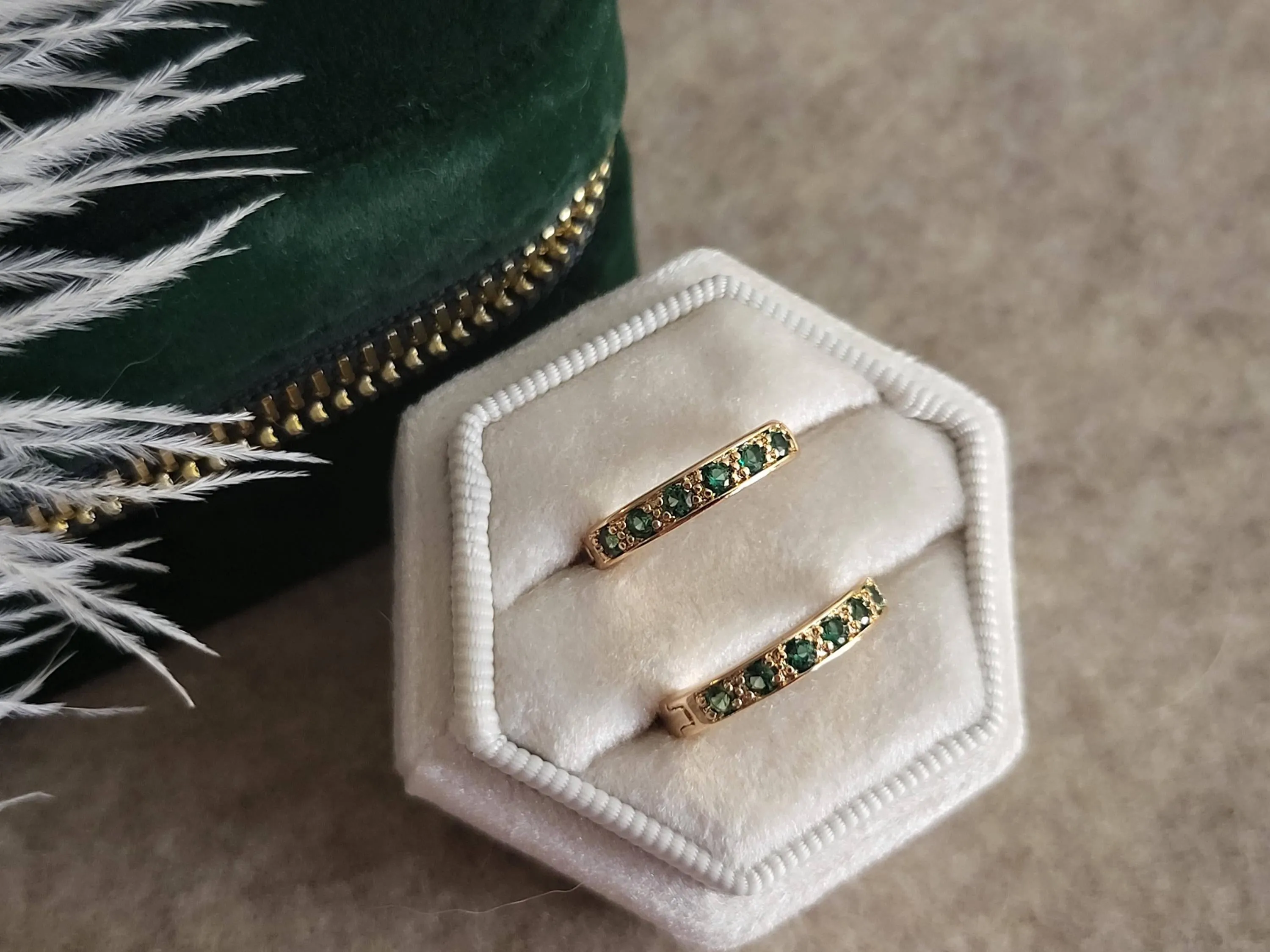 Gold  Filled Green  Jade Earrings, WATERPROOF Jade Hoops, Gifts for Her.