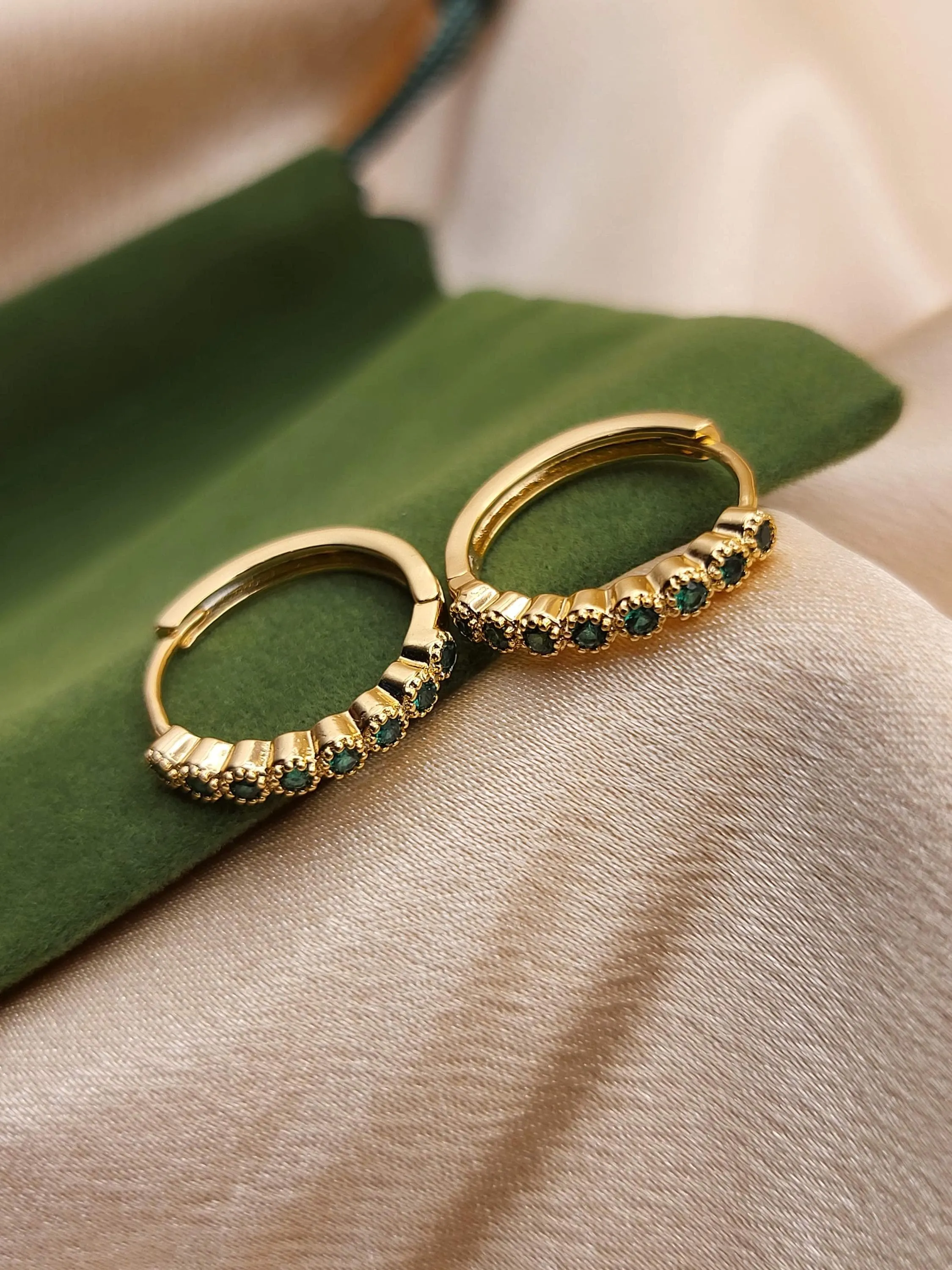 Gold  Filled Green  Jade Earrings, WATERPROOF Jade Hoops, Gifts for Her.