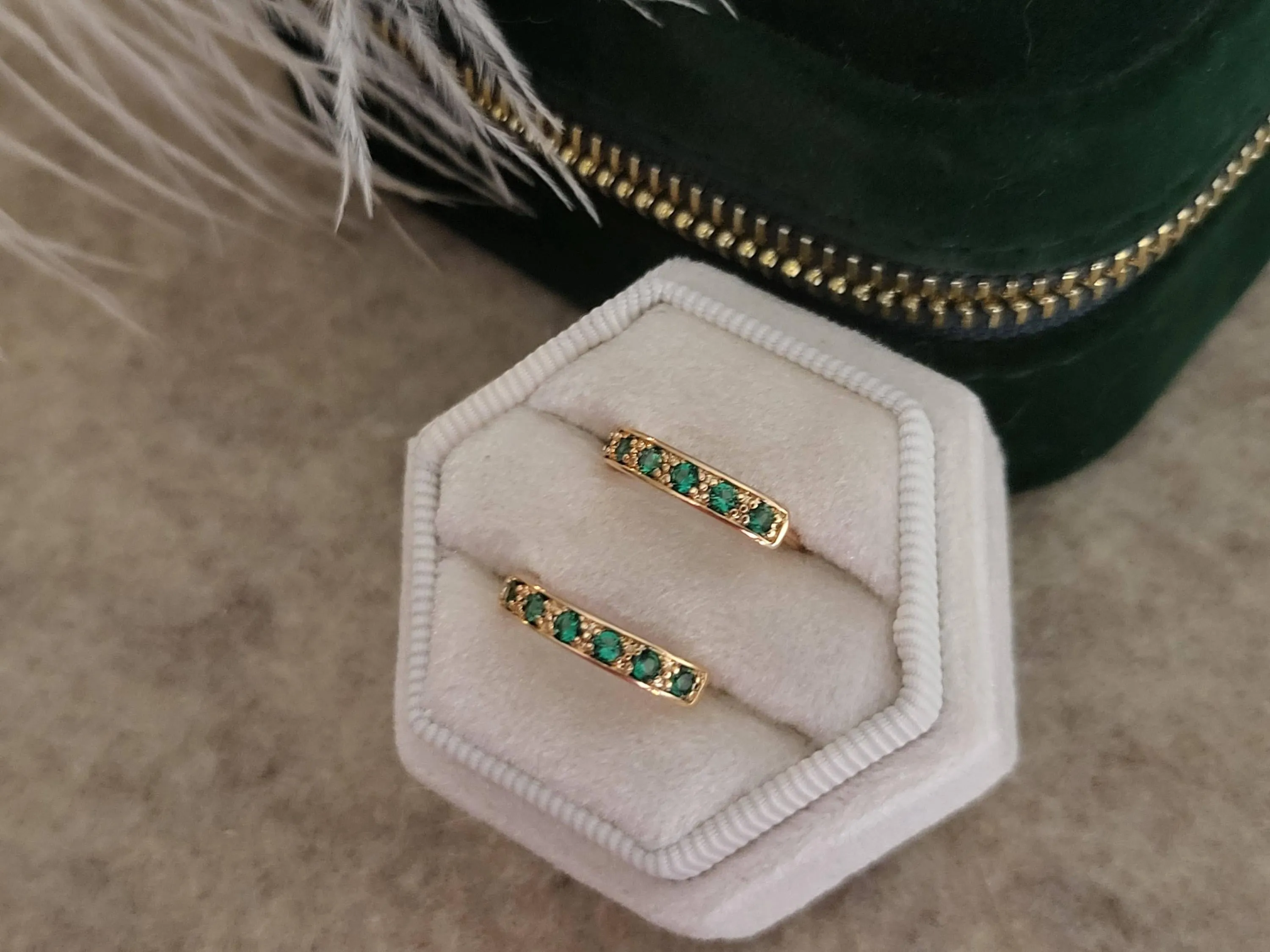 Gold  Filled Green  Jade Earrings, WATERPROOF Jade Hoops, Gifts for Her.