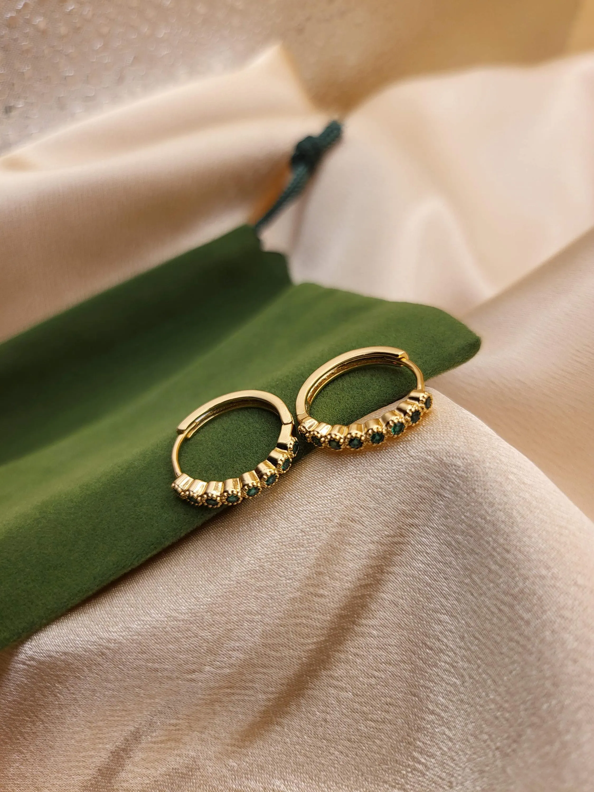 Gold  Filled Green  Jade Earrings, WATERPROOF Jade Hoops, Gifts for Her.