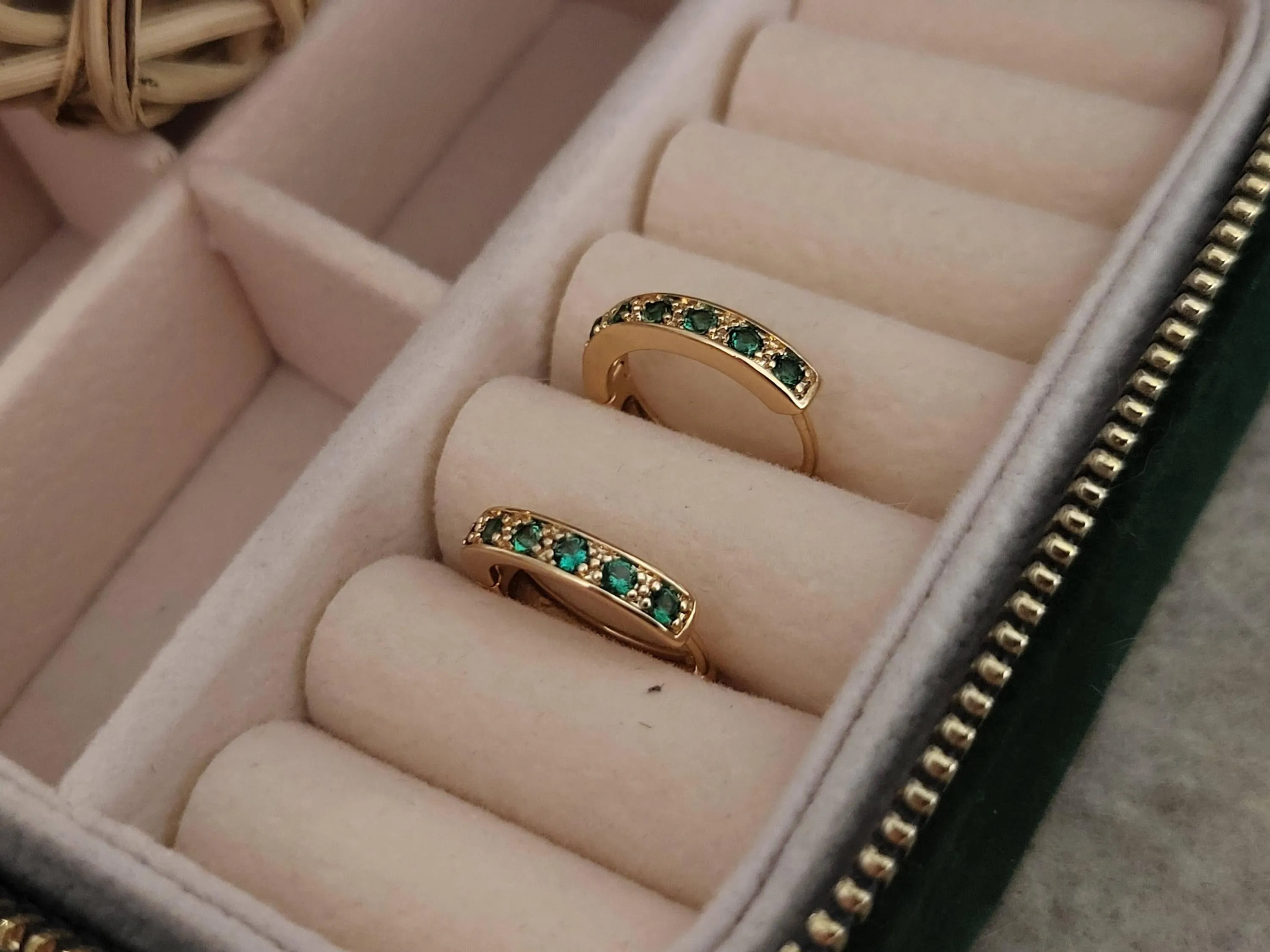 Gold  Filled Green  Jade Earrings, WATERPROOF Jade Hoops, Gifts for Her.