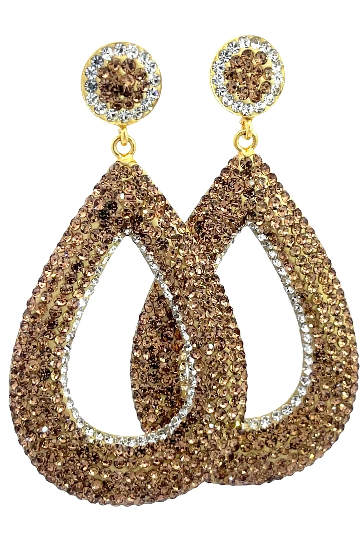 Gold Open Teardrop 925 Sterling Silver Statement Earring