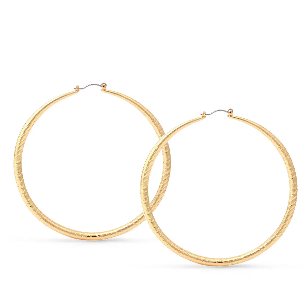 GOLD ROUND HOOP EARRINGS #HNE80770-1GD(BE16-17)