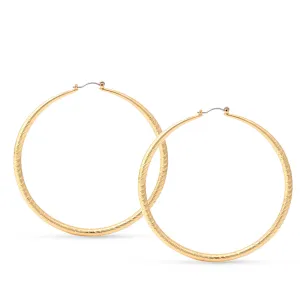 GOLD ROUND HOOP EARRINGS #HNE80770-1GD(BE16-17)