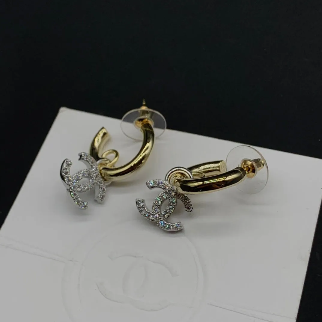 Golden Crystal Earrings