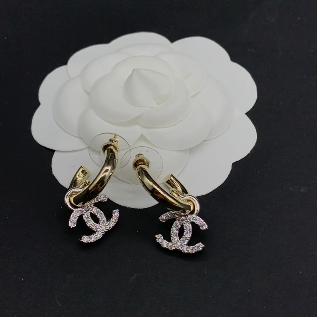 Golden Crystal Earrings