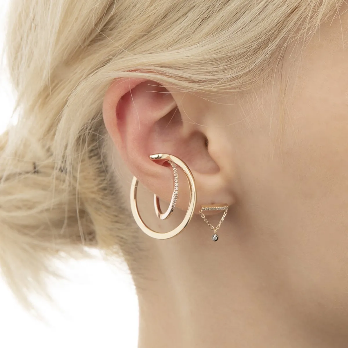 GOSSAMER Oversized Diamond Ear Cuff Small size