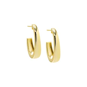 Graduated Elongated Oval Hoop Earring