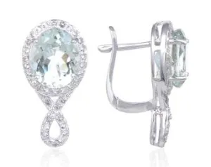 Green Amethyst Dual Stone Earrings