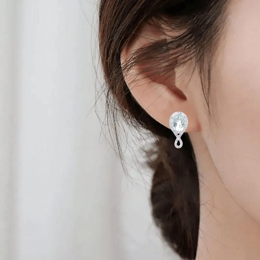 Green Amethyst Dual Stone Earrings