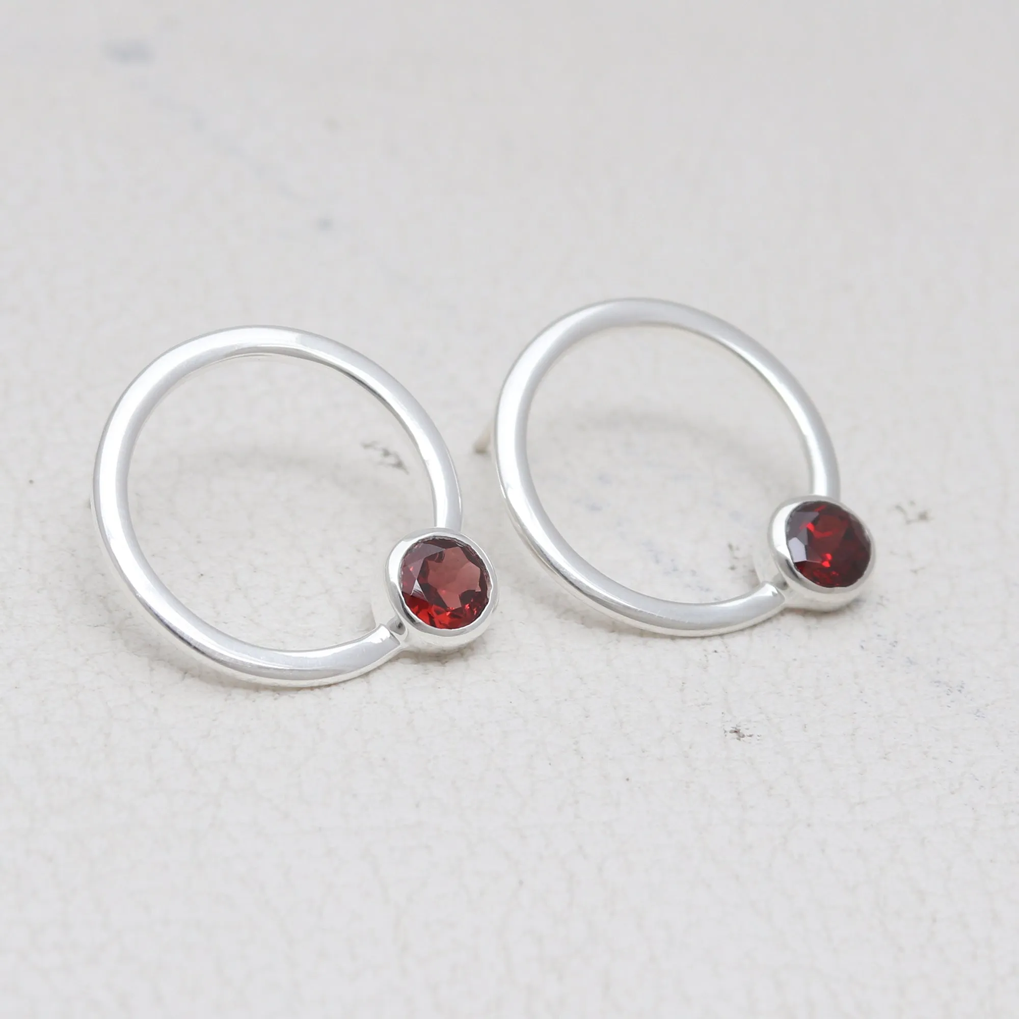 Green Amethyst Silver Earrings