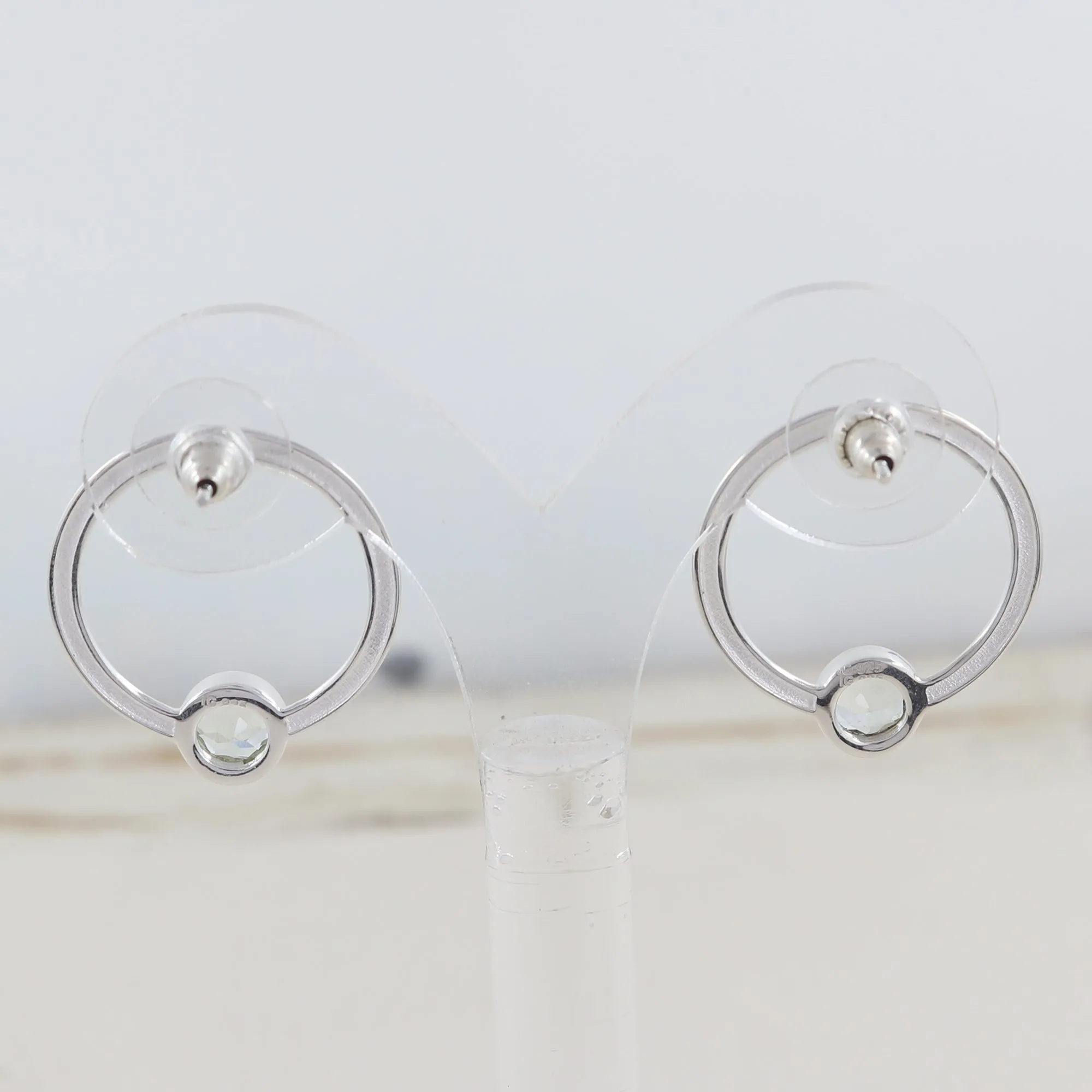 Green Amethyst Silver Earrings