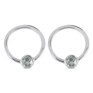 Green Amethyst Silver Earrings