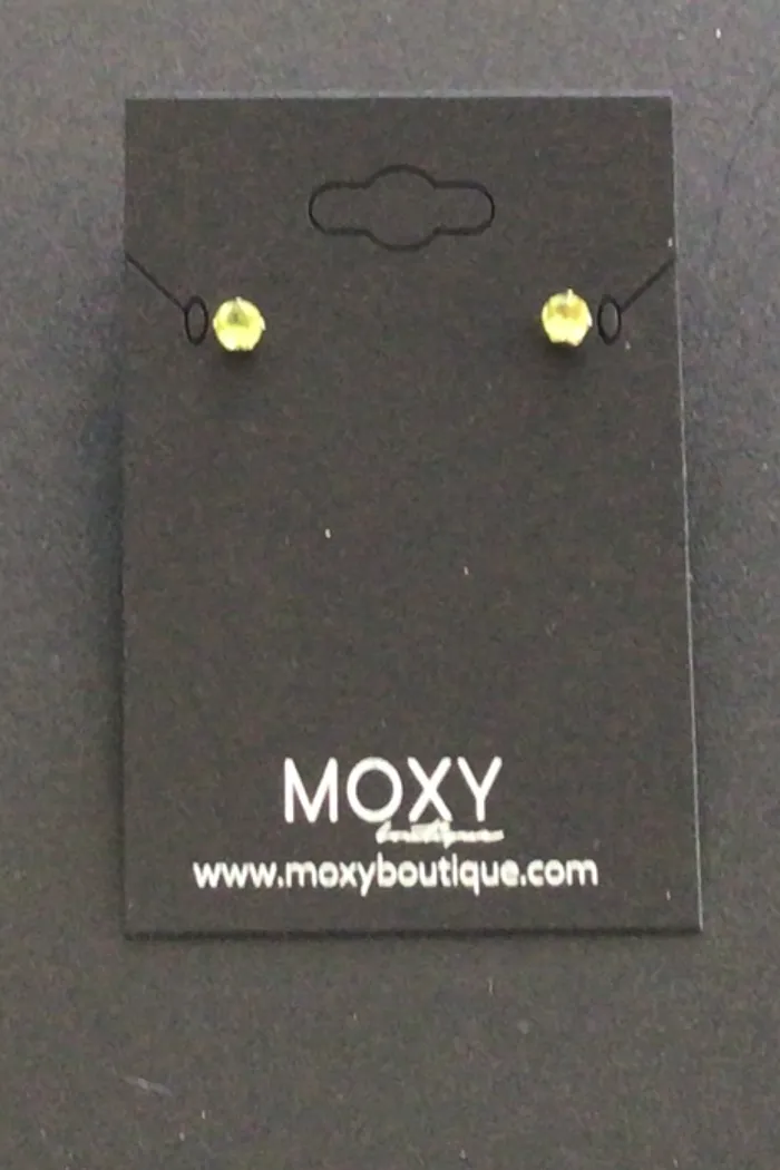 Green Crystal Stud Earrings