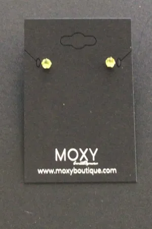 Green Crystal Stud Earrings