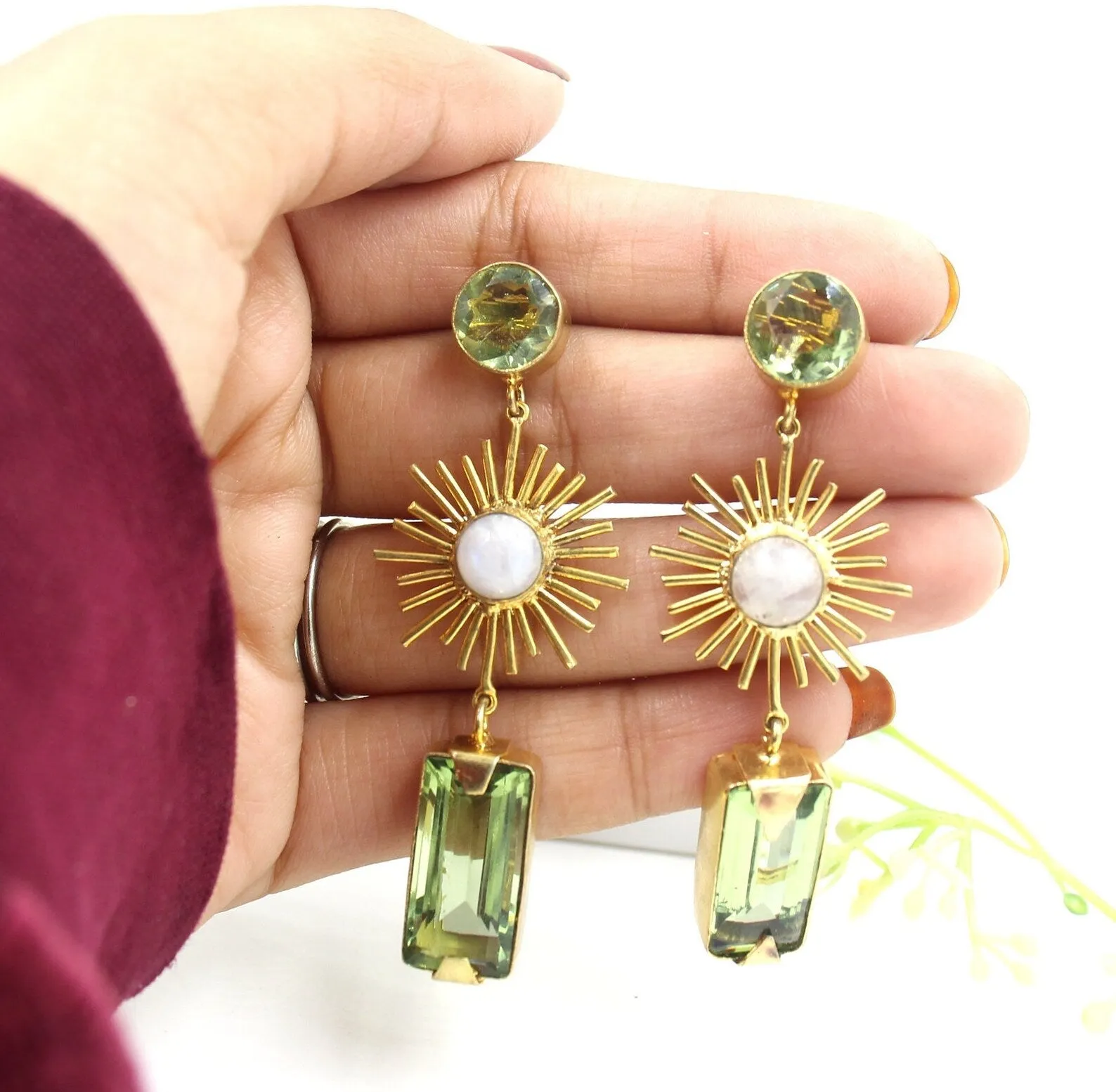 Green Day Sun Goddess Earrings