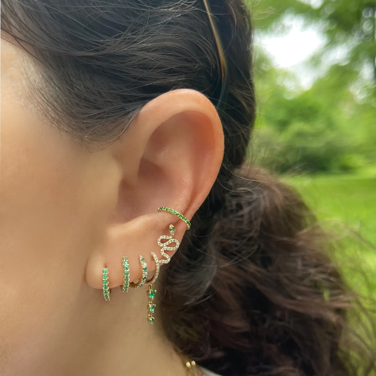 Green Garnet Ear Cuff