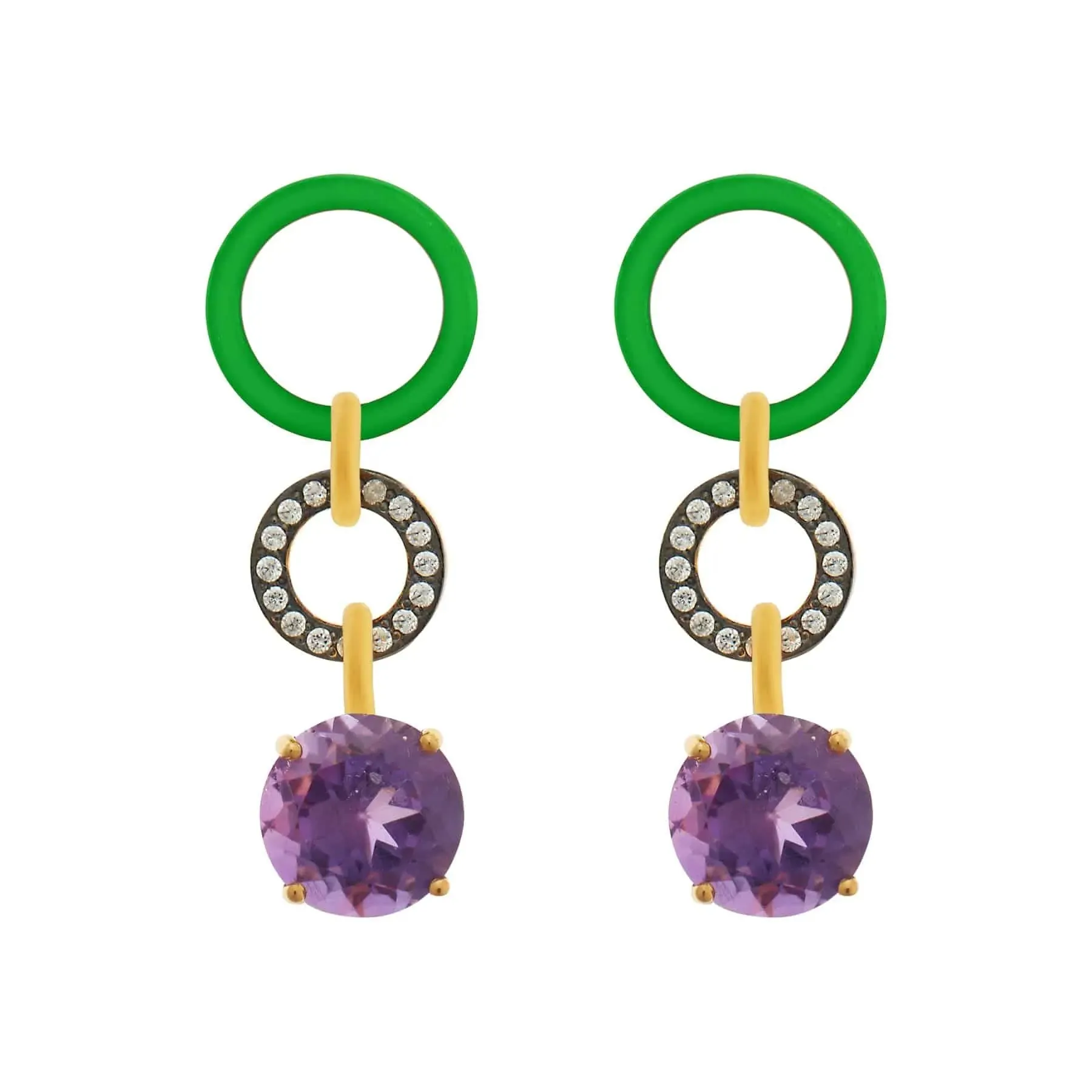 Green Twist Purple Amethyst
