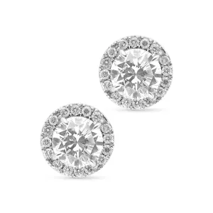 Halo Diamond Studs - 3 Carat