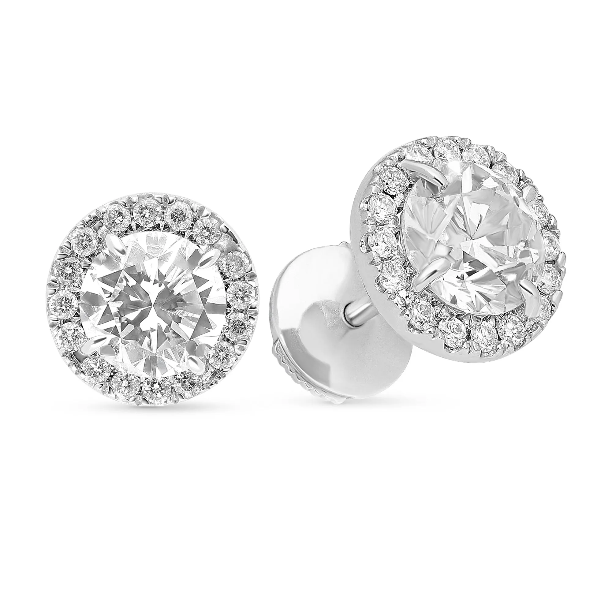 Halo Diamond Studs - 3 Carat