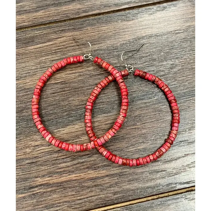 Handmade Gemstone Hoop Earrings