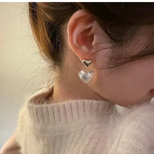 Heart Pearl Ear Cuff Earrings