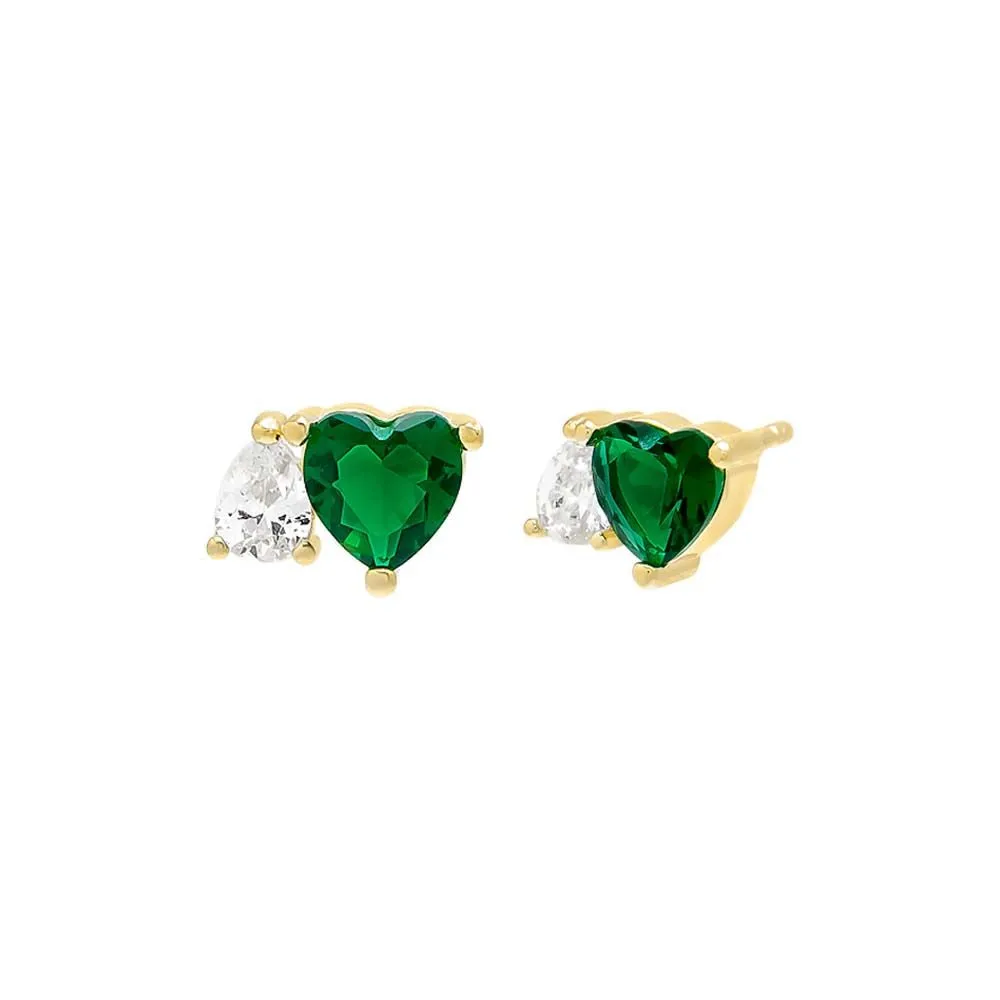 Heart x Pear CZ Stud Earring